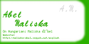 abel maliska business card